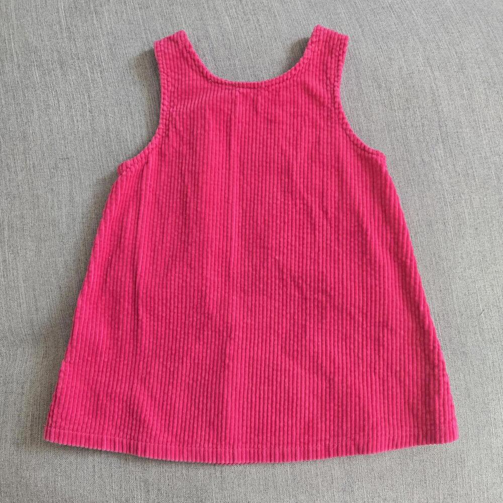 Vintage Sesame Street Bright Pink 3T Corduroy Jumper Dress Flower Embroidery - Picture 7 of 7
